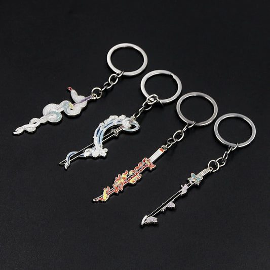 Enamel Flame Swords Keychain | Demon Slayer